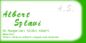 albert szlavi business card